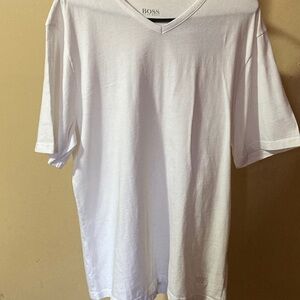 BOSS Classic White V-Neck Tee